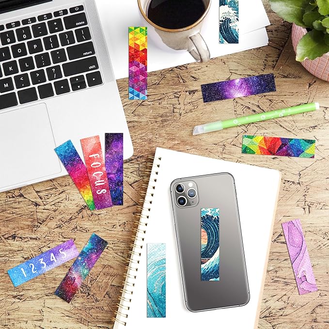 50PCS Calm Strips for Anxiety Sensory Stickers Calm Stickers for Relieve Adults Kids Teens Fidgets Stress Office&Classroom Supplies Anxiety Relief Items with Tactile Textured Surface Patterns(Multi)