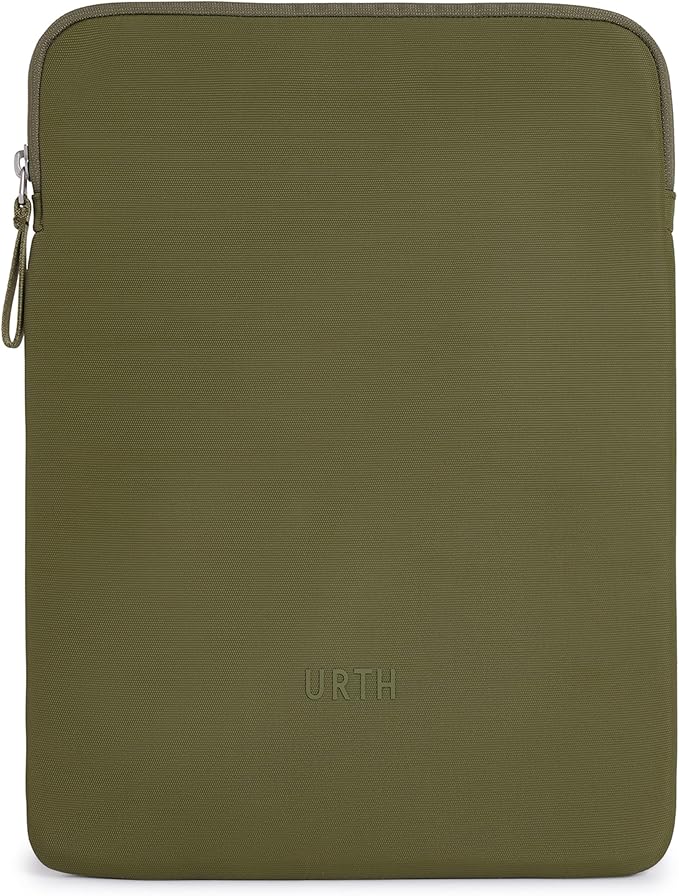 Urth Naos Laptop Sleeve - 15-16 Inch Padded, Water Resistant, Recycled Laptop Case Compatible with MacBook Air/Pro in Green