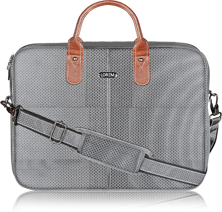 LOREM Leather Messenger Shoulder Bag Travel Crossbody Purse Briefcase Business Bag for 12Inch Laptop