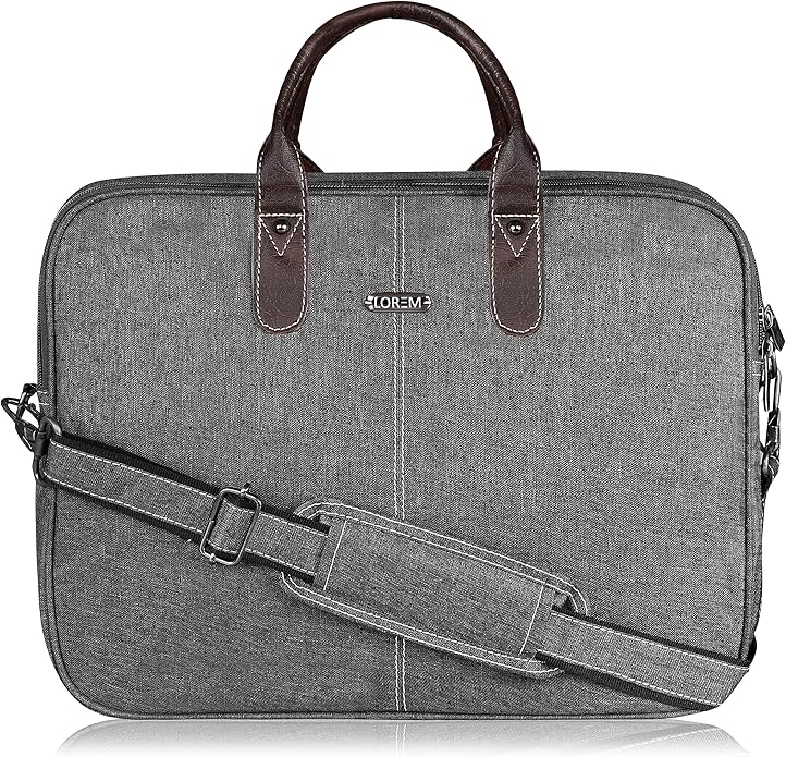 LOREM Leather Messenger Shoulder Bag Travel Crossbody Purse Briefcase Business Bag for 12Inch Laptop