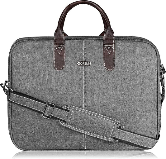 LOREM Leather Messenger Shoulder Bag Travel Crossbody Purse Briefcase Business Bag for 12Inch Laptop