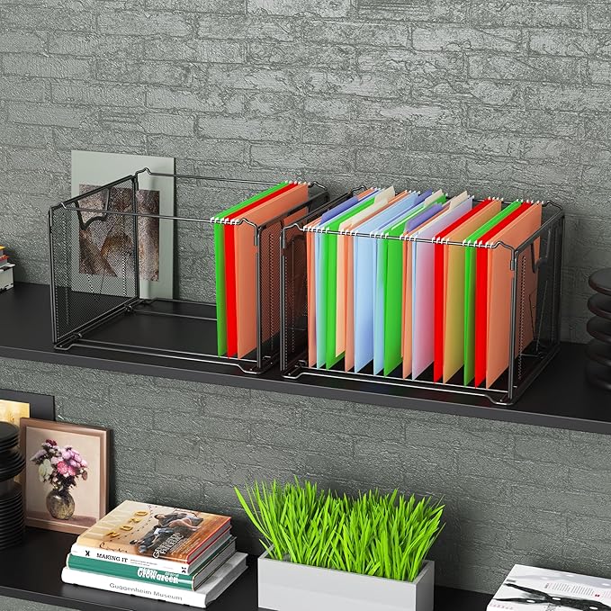 Simple Houseware Mesh Hanging File Organizer, Black