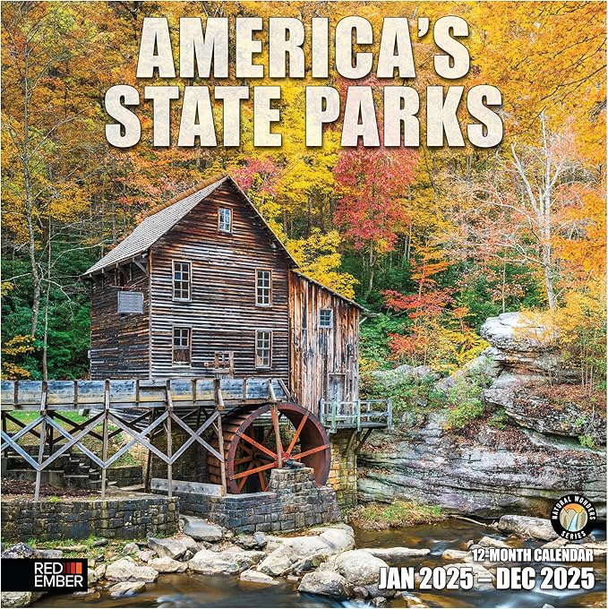 RED EMBER America's State Parks 2025 Wall Calendar 12 Month | 12" x 24" Open | Thick & Sturdy Paper | Giftable | Calendar 2025