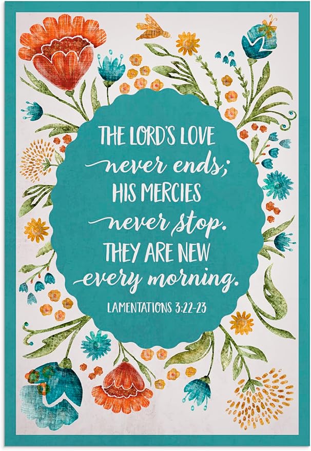 DaySpring - The Lord's Love Never Ends - 4 Floral Desgin Assortment with Scripture - 12 Boxed Praying for You Cards & Envelopes (J9176)