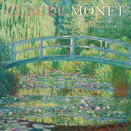 Graphique 2025 Monet Wall Calendar | 12” x 12” | Thick Paper | Home & Office Organizer | Large Monthly Grid | 3 Languages & Marked Holidays | 4 Month Preview Page for 2026