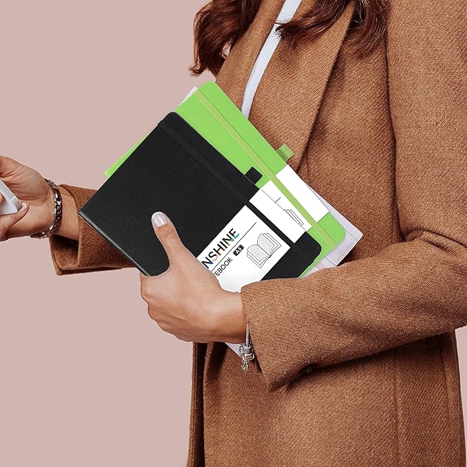 Ruled Notebook/Journal - Classic Lined Journal/Notebook, Hardcover with Thick Paper, 5.3" x 8.26", Banded + Pen Holder +Inner Pocket - Burgundy