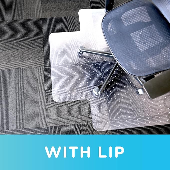 Dimex Office Chair Mat for Low Pile Carpet with Lip, 36" x 48", Clear