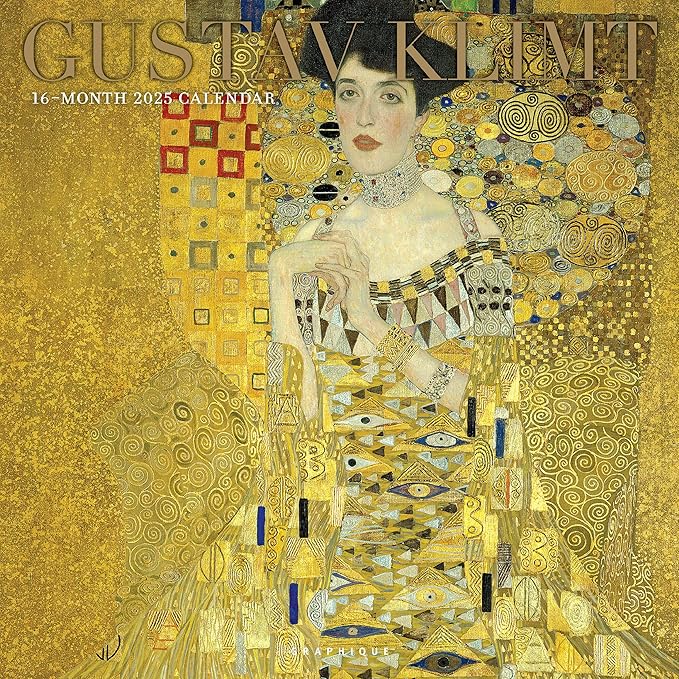 Graphique 2025 Klimt Wall Calendar | 12” x 12” | Thick Paper | Home & Office Organizer | Large Monthly Grid | 3 Languages & Marked Holidays | 4 Month Preview Page for 2026