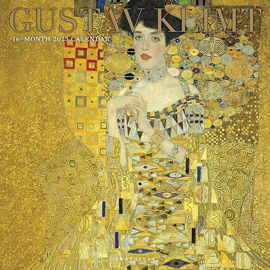 Graphique 2025 Klimt Wall Calendar | 12” x 12” | Thick Paper | Home & Office Organizer | Large Monthly Grid | 3 Languages & Marked Holidays | 4 Month Preview Page for 2026