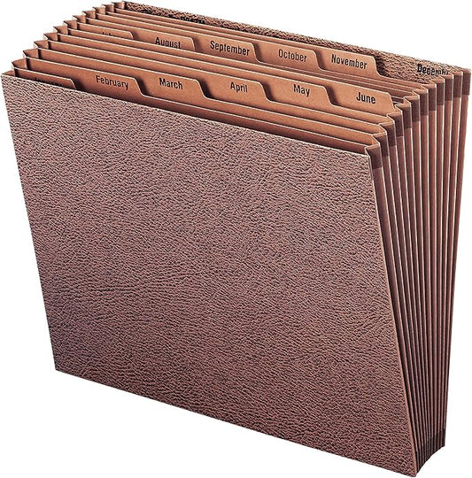 Smead TUFF Expanding File, Monthly (Jan.-Dec.), 12 Pockets, Letter Size, Redrope-Printed Stock (70488)