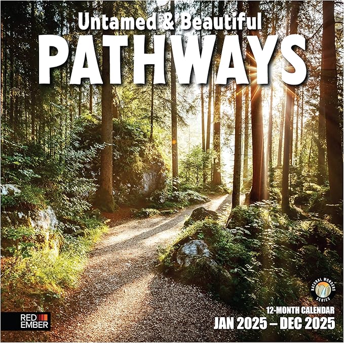 RED EMBER Untamed & Beautiful Pathways 2025 Wall Calendar 12 Month | 12" x 24" Open | Thick & Sturdy Paper | Giftable | Calendar 2025