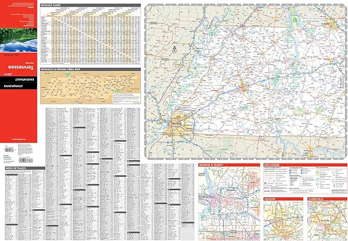 Rand McNally Easy to Read: Tennessee State Map