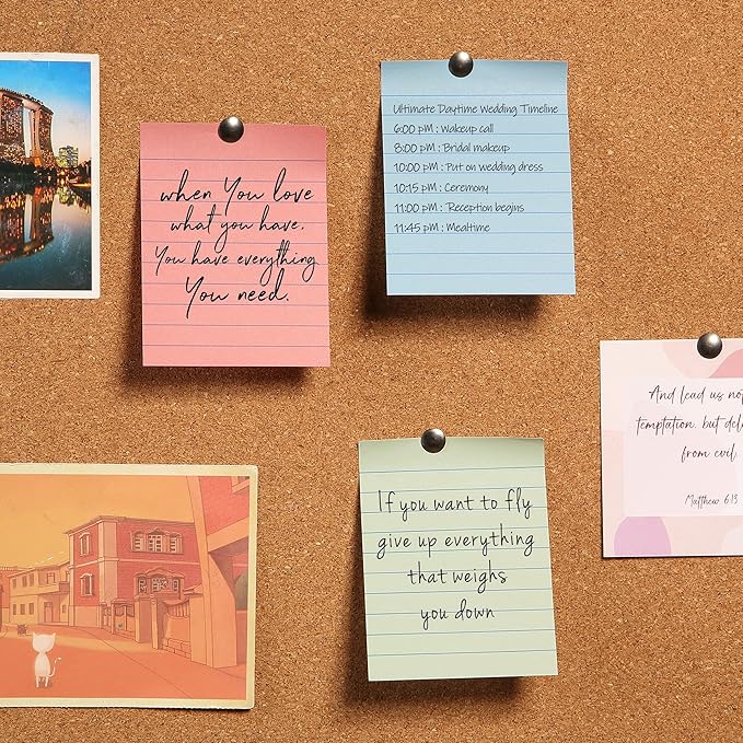 Mr. Pen Sticky Notes - Lined Pads, 3"x4", 360 Sheets, Vintage Colors