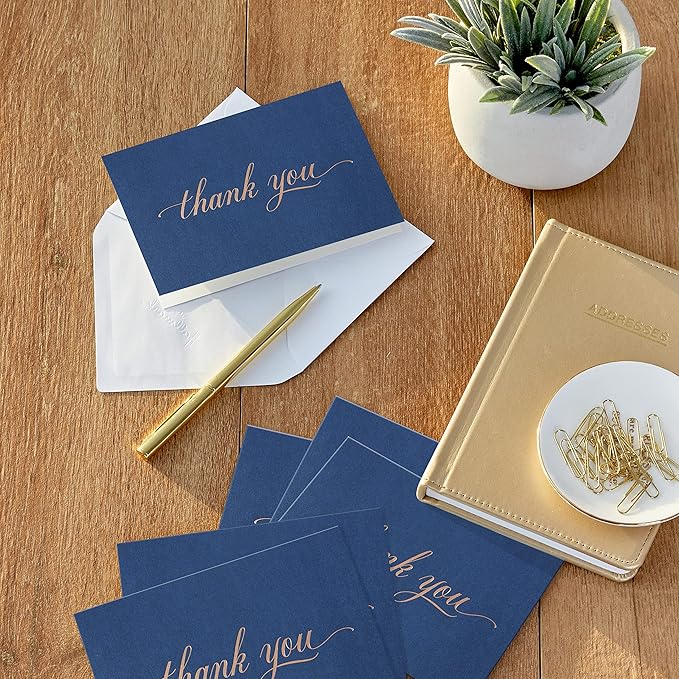 Hallmark Pack of Thank You Cards, Elegant Silver Foil (40 Thank You Notes with Envelopes)