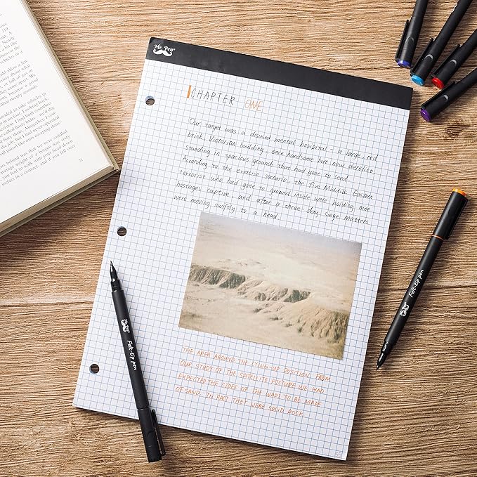 Mr. Pen- Graph Paper, 2 Pack of 55 Sheets, 8.5"x11", 5x5 (5 Squares Per Inch), 3-Hole Punched, Graphing Paper, Grid Paper Pad, Math Graph Paper Pad, Drafting Paper, Computation Pads, Math Paper