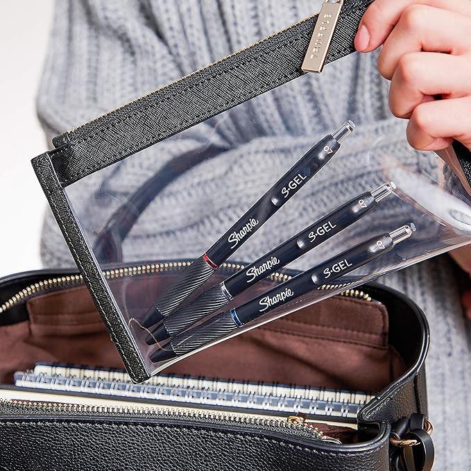 Sharpie S-Gel, Gel Pens, Drawing Pens, Gel Ink Pens For Journaling, Writing Pens, Coloring Pens, Medium Point Pens (0.7Mm), Black Barrel, Black Gel Ink, Stocking Stuffers, 12 Count